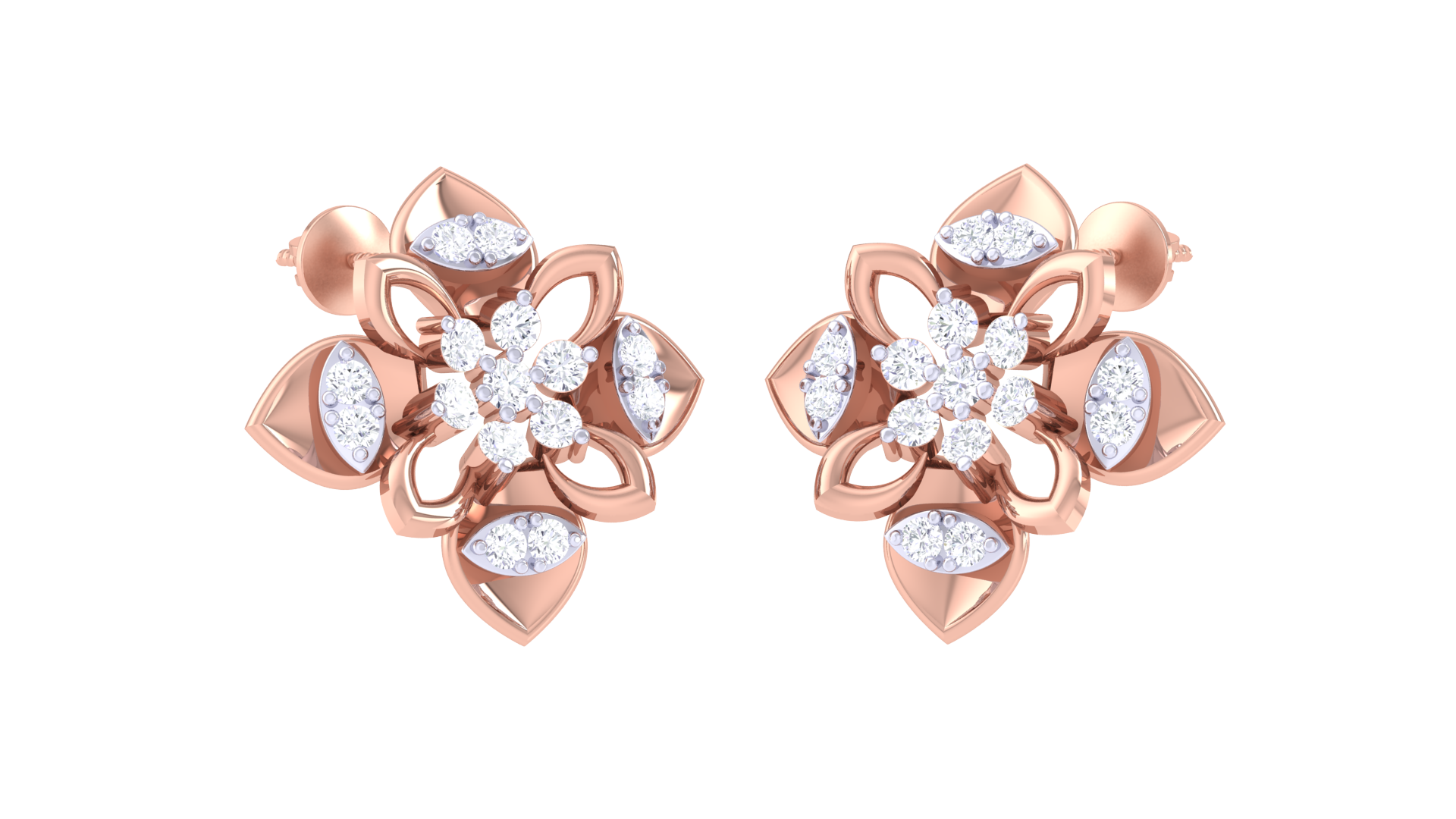 Symmetric Blossom Crystal Earrings