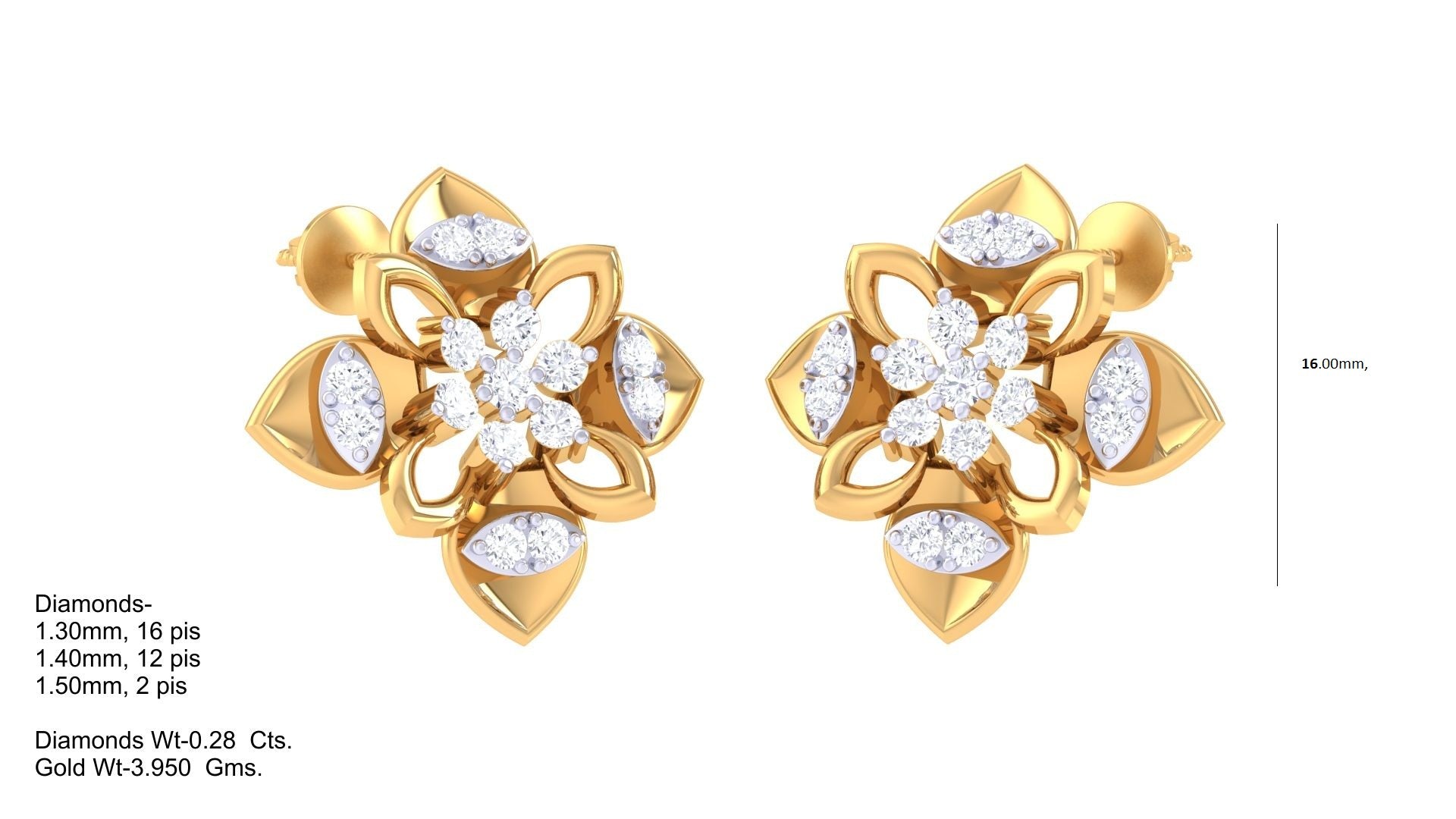 Symmetric Blossom Crystal Earrings