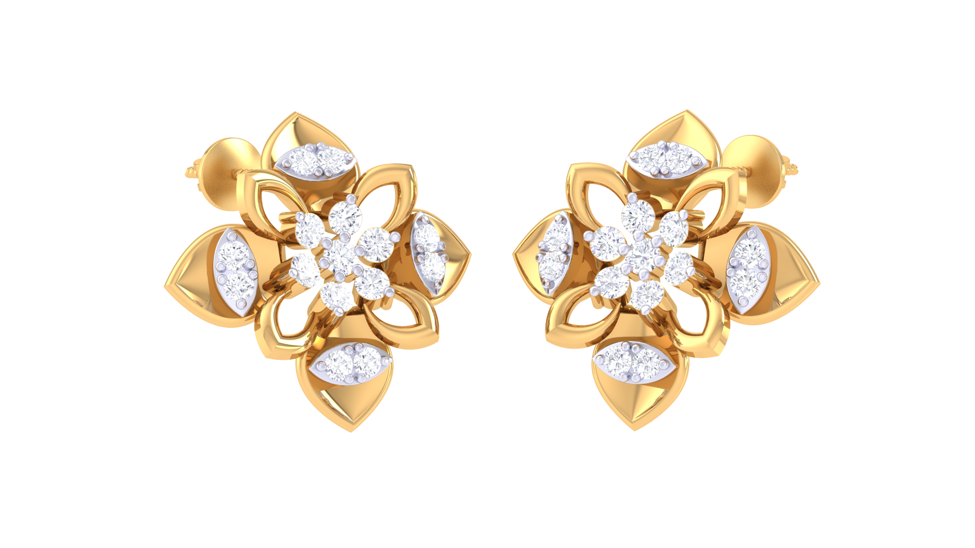 Symmetric Blossom Crystal Earrings