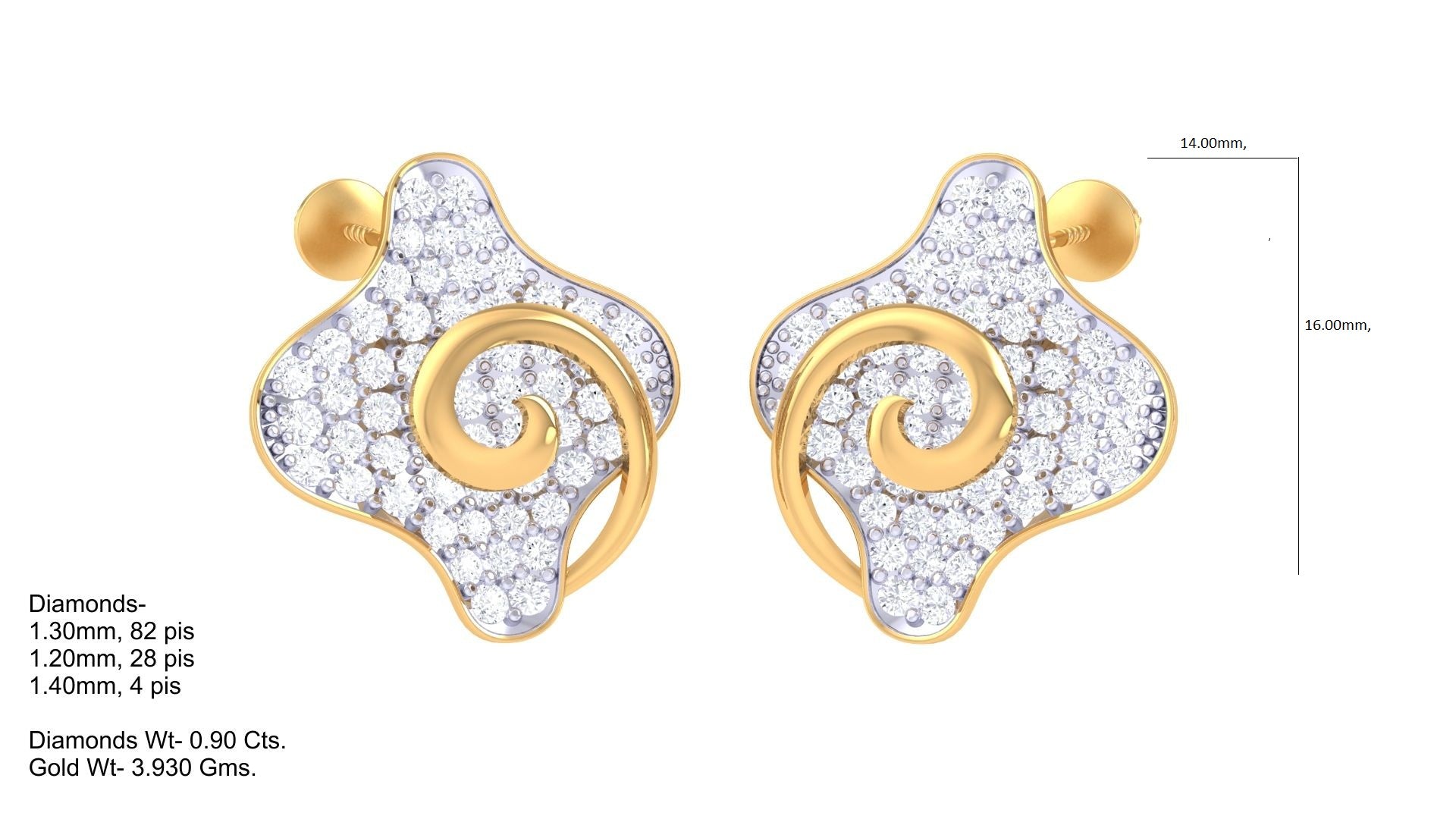 Twisted Glow Crystal Stud Earrings