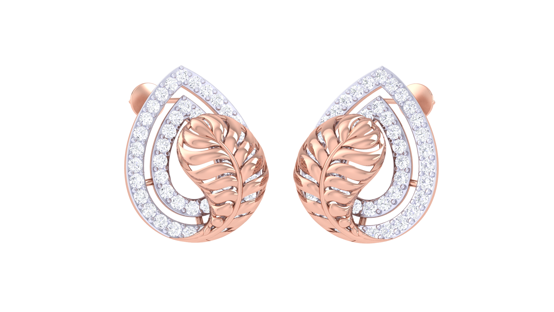 Radiant Bands Leaf Accent Earrings