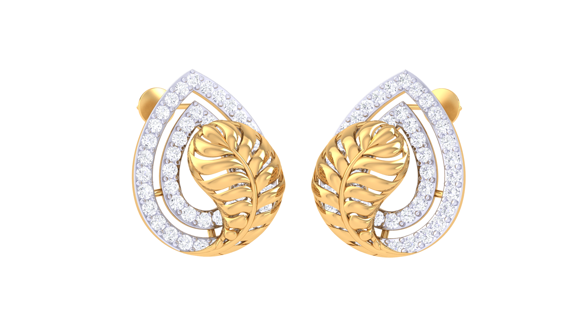 Radiant Bands Leaf Accent Earrings