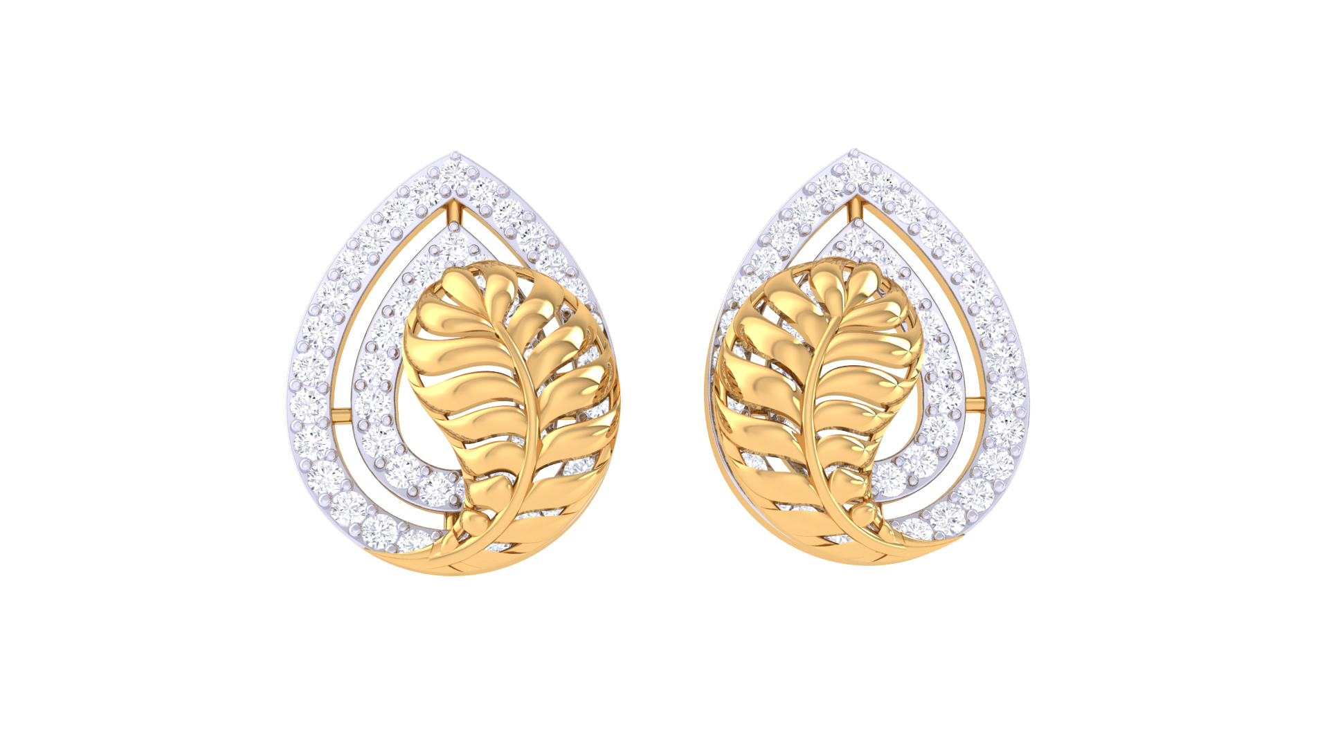 Radiant Bands Leaf Accent Earrings