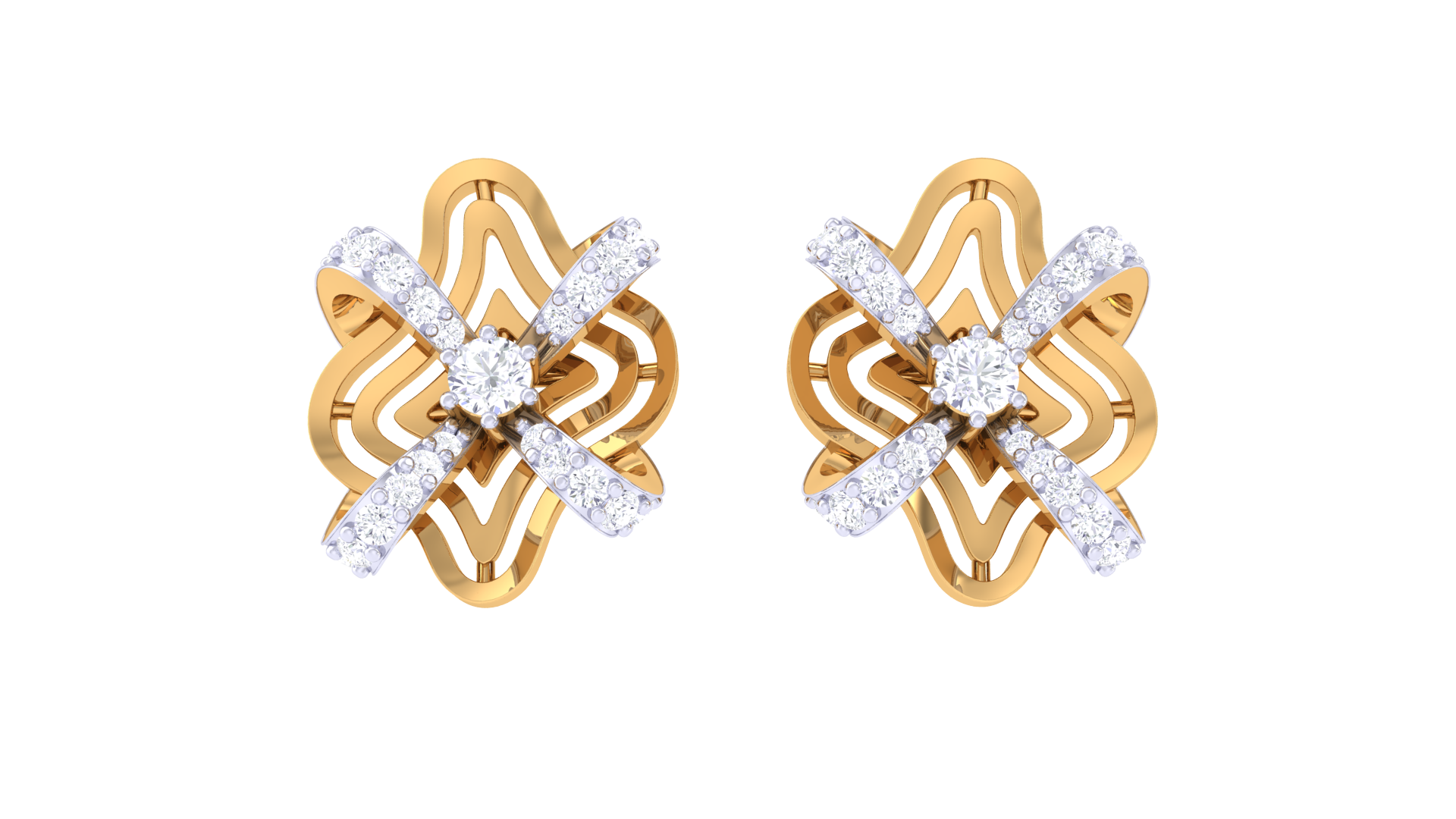 Cookie Cross Diamond Earrings