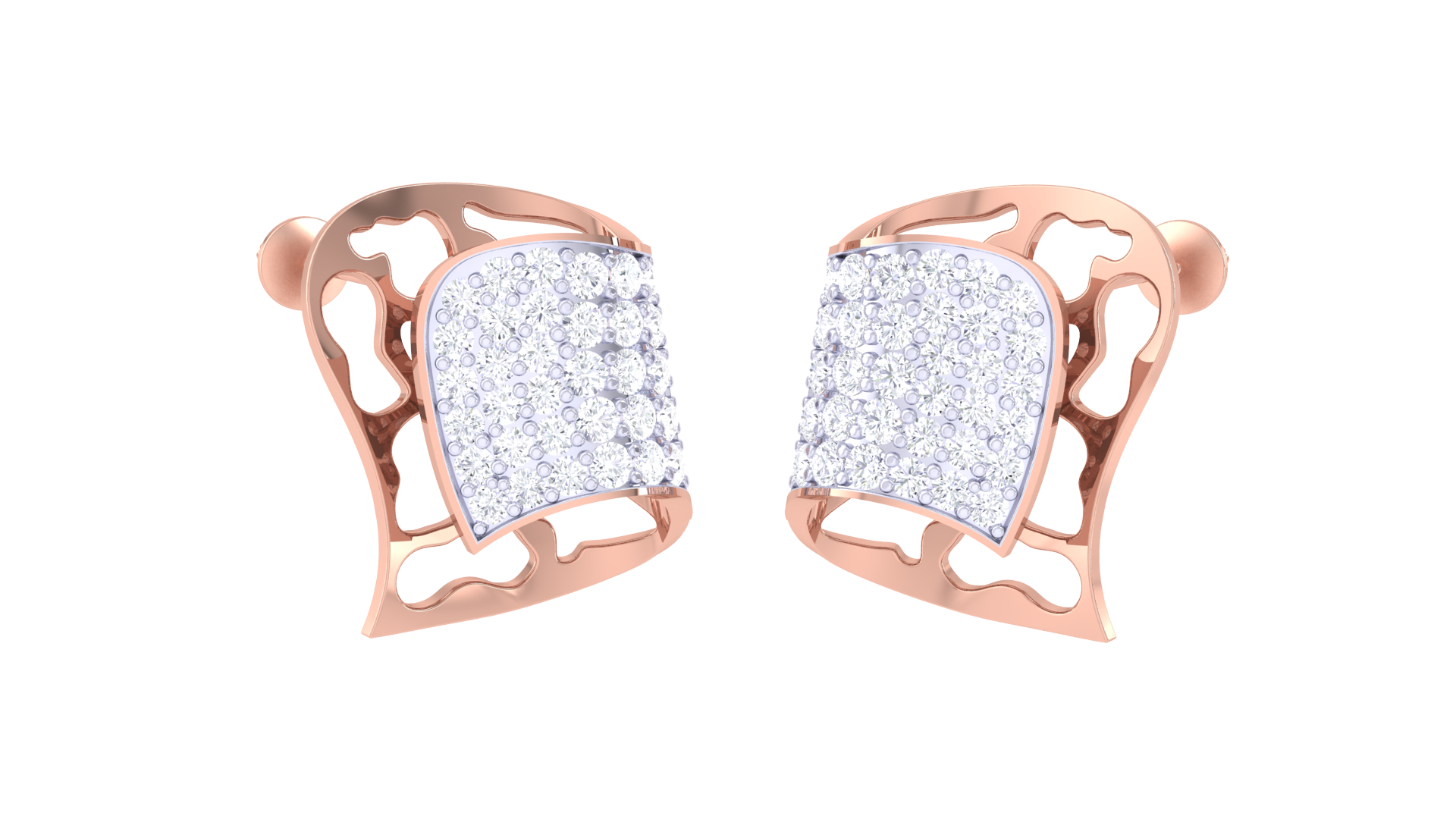 Lacework Grid Diamond Earrings