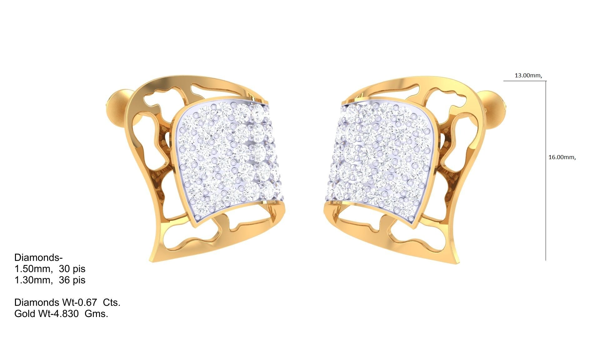 Lacework Grid Diamond Earrings