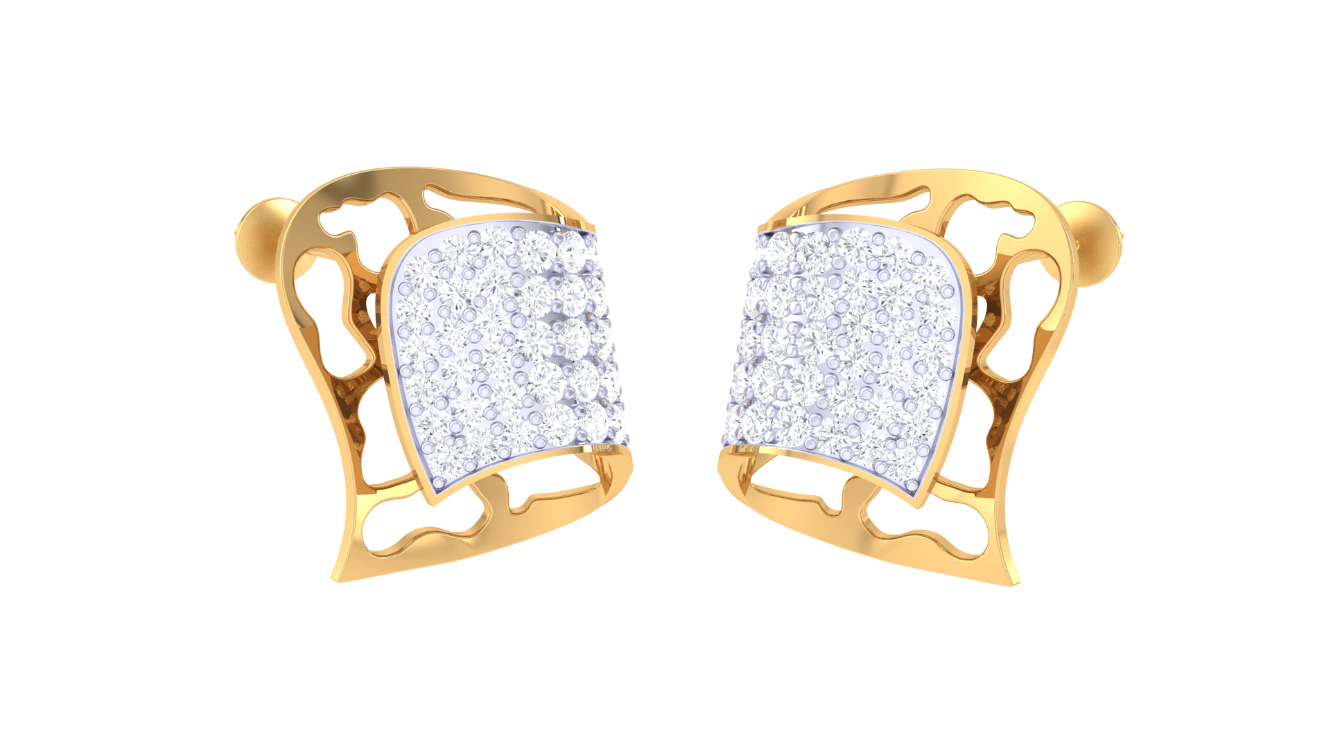Lacework Grid Diamond Earrings
