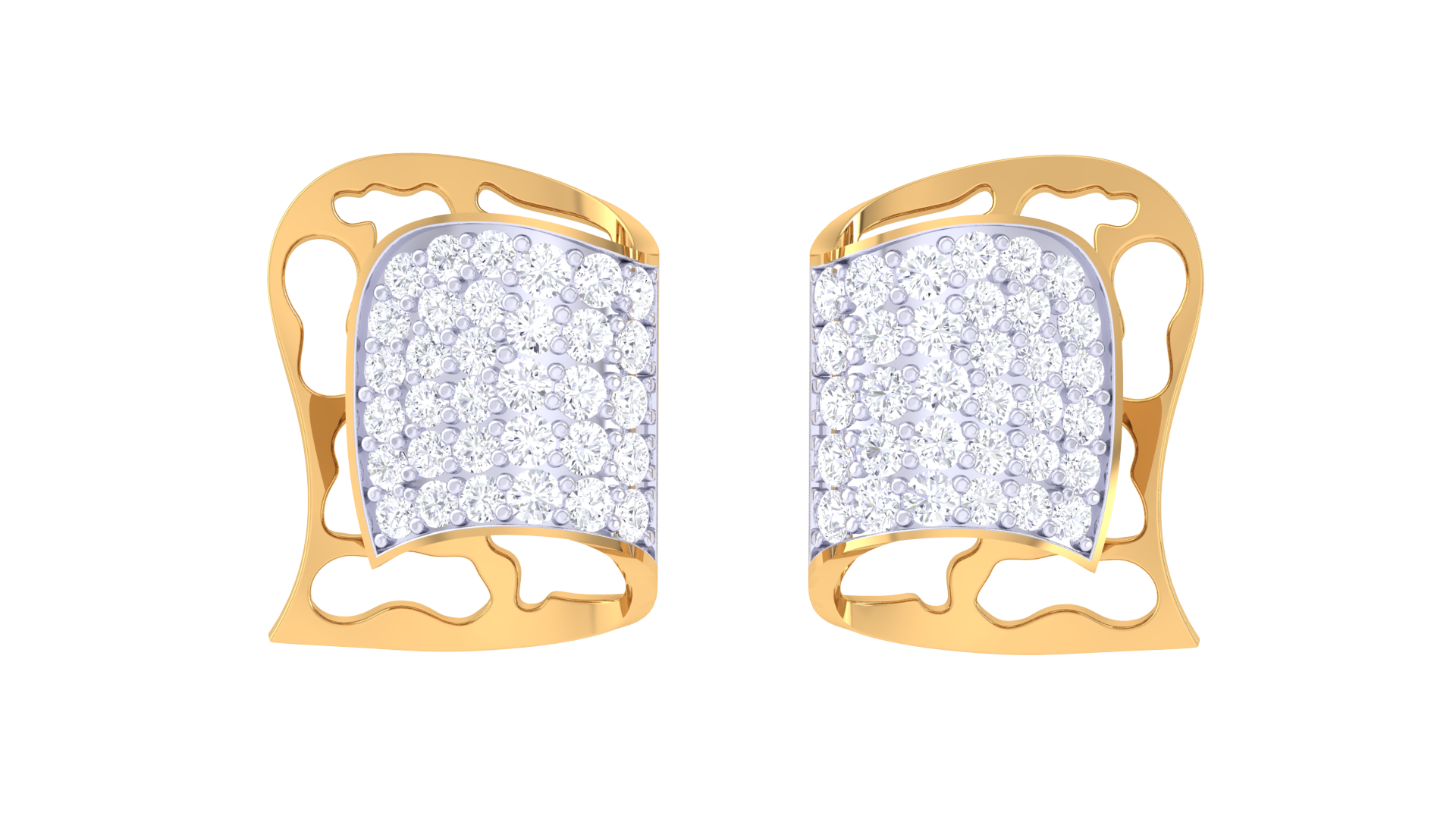 Lacework Grid Diamond Earrings