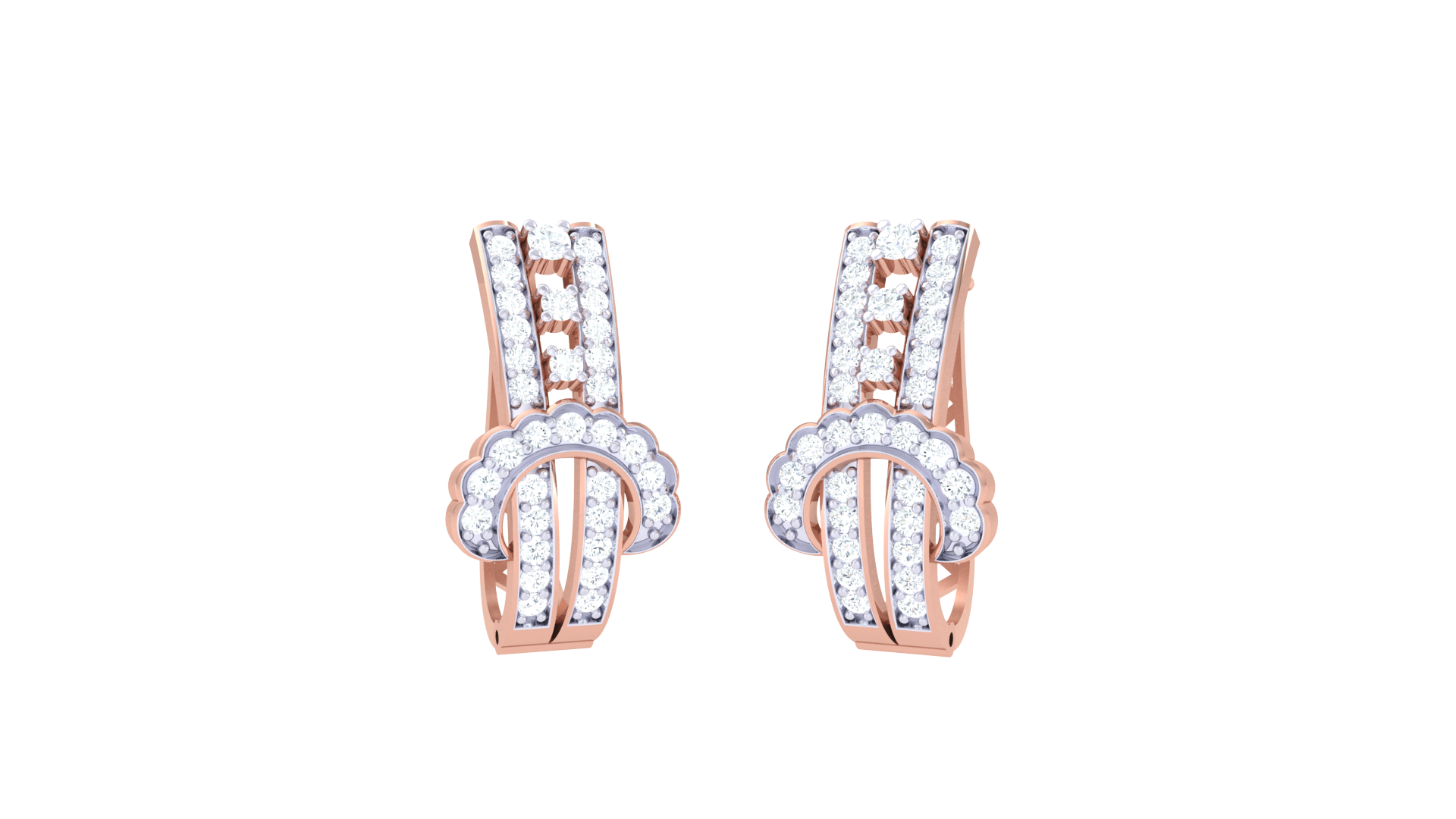 Vertical Sparkle Knot Diamond Earrings