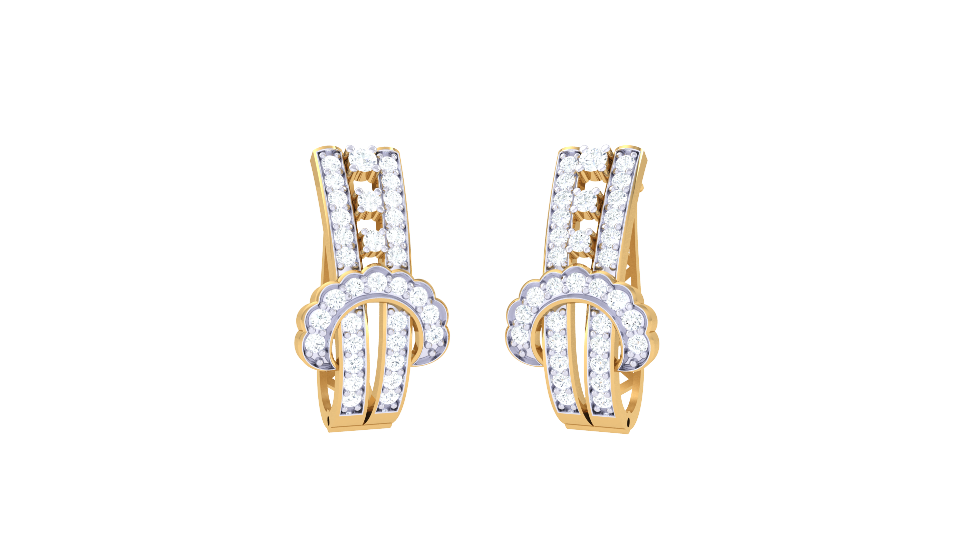 Vertical Sparkle Knot Diamond Earrings