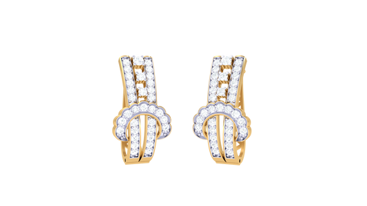 Vertical Sparkle Knot Diamond Earrings