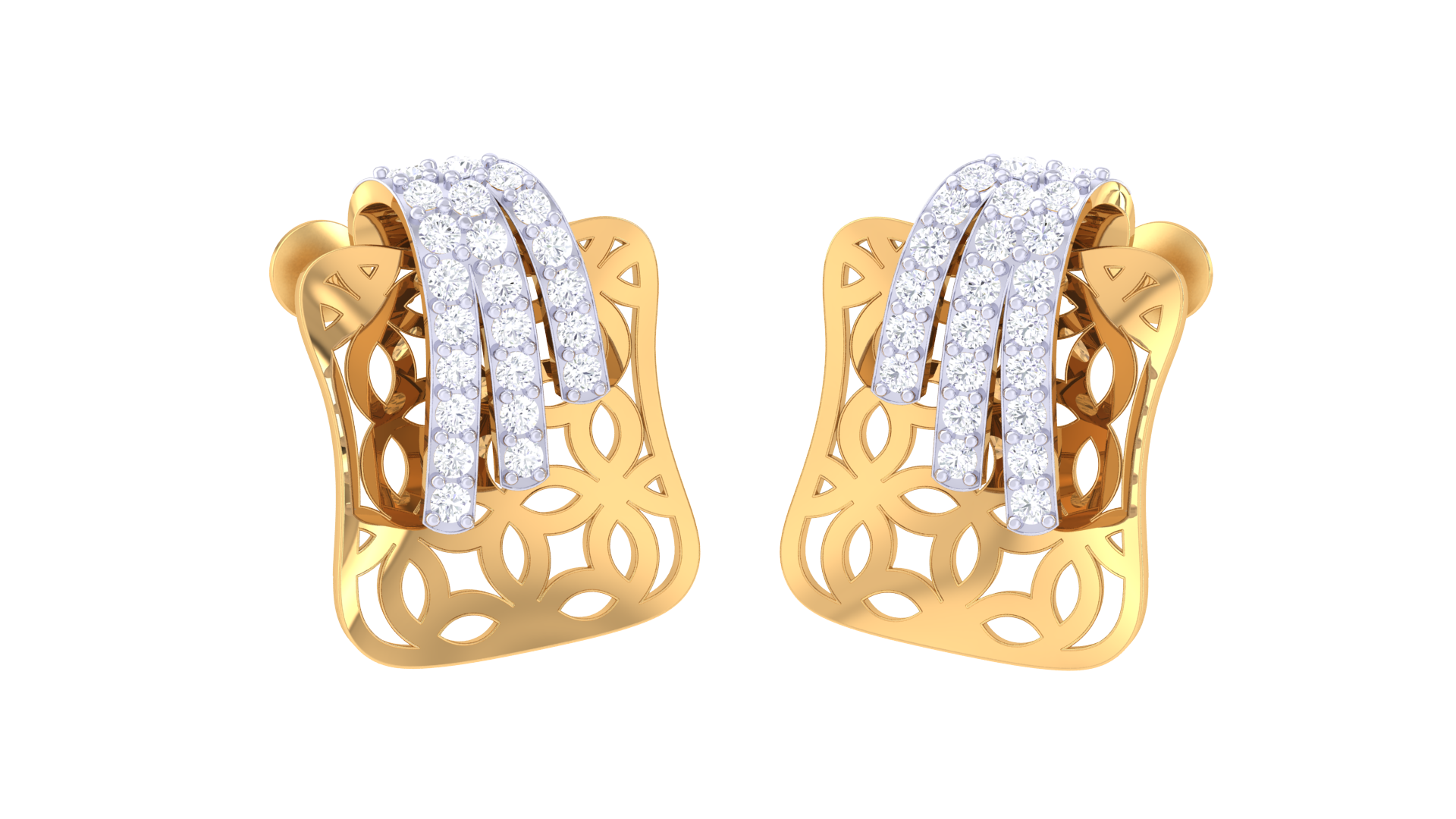 Rectangular Glow Cutout Pattern Earrings