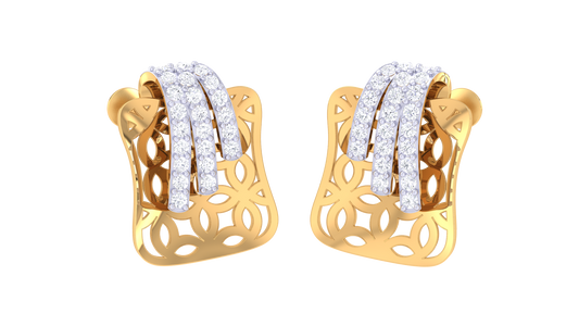 Rectangular Glow Cutout Pattern Earrings