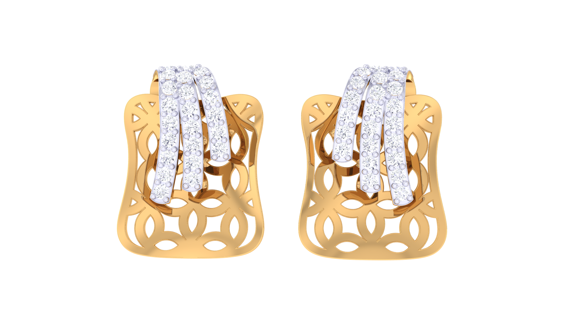 Rectangular Glow Cutout Pattern Earrings