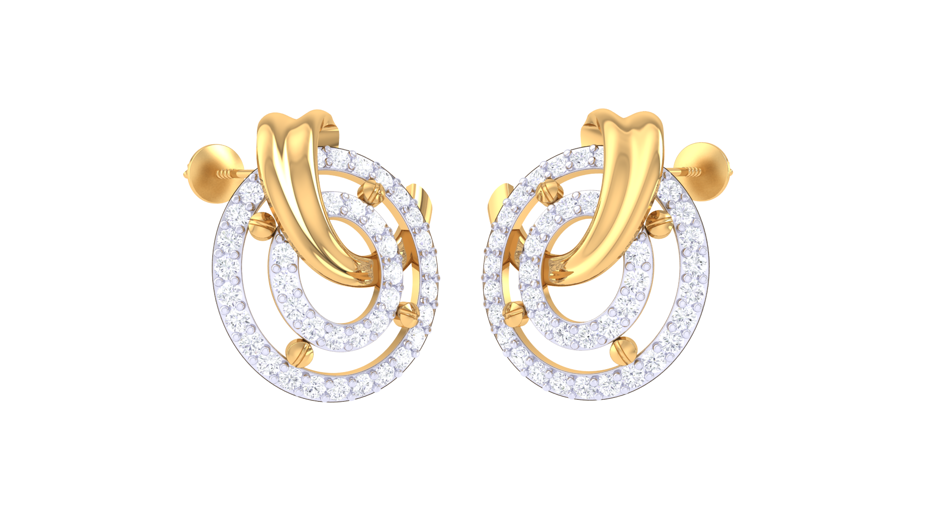 Intertwined Shine Modern Hoop Earrings