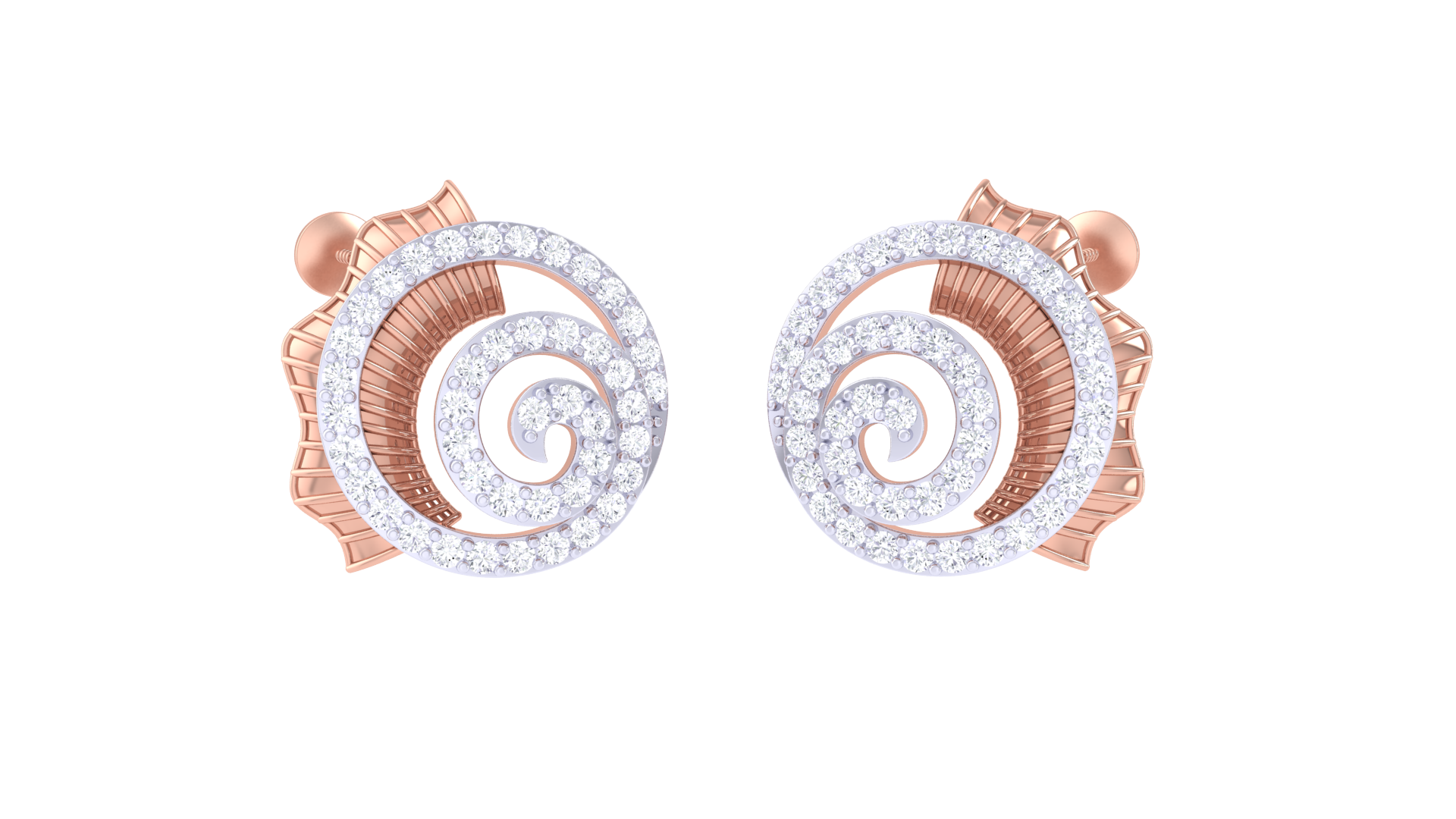 Shimmering Spiral Contrast Design Earrings