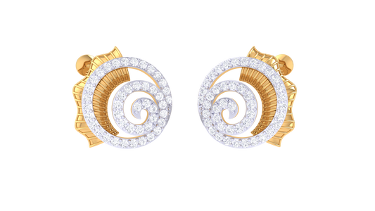 Shimmering Spiral Contrast Design Earrings