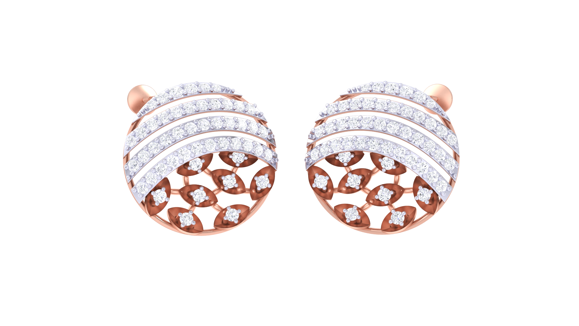 Sparkle Layer Modern Round Earrings