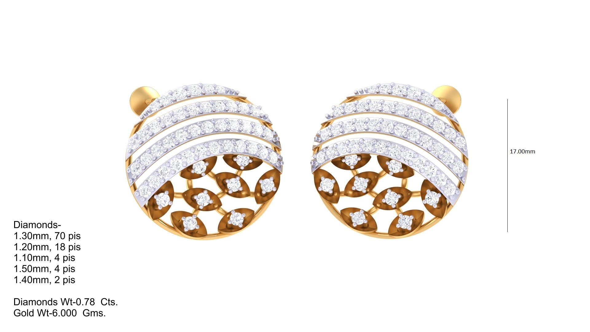 Sparkle Layer Modern Round Earrings