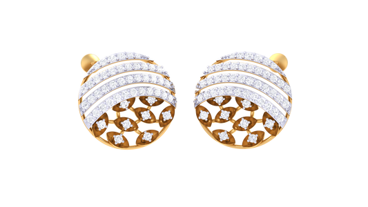 Sparkle Layer Modern Round Earrings