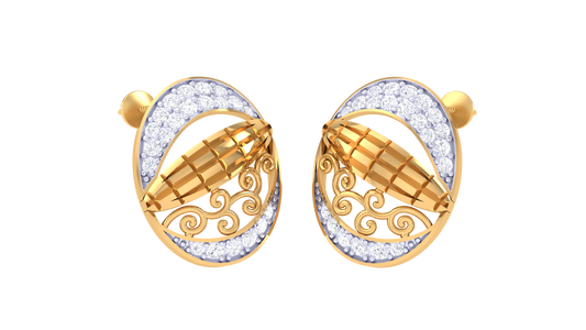 Oval Harmony Flute Accent Earrings