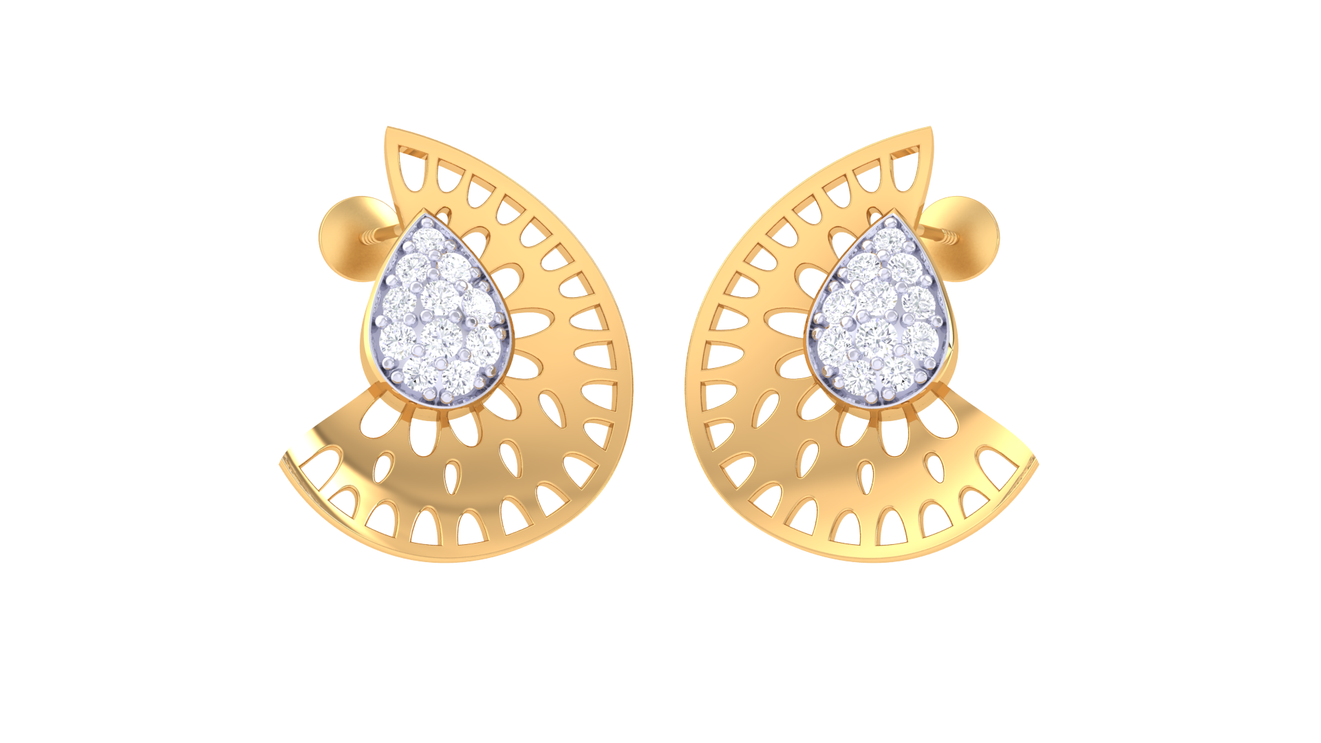 Pear Center Cutout Earrings
