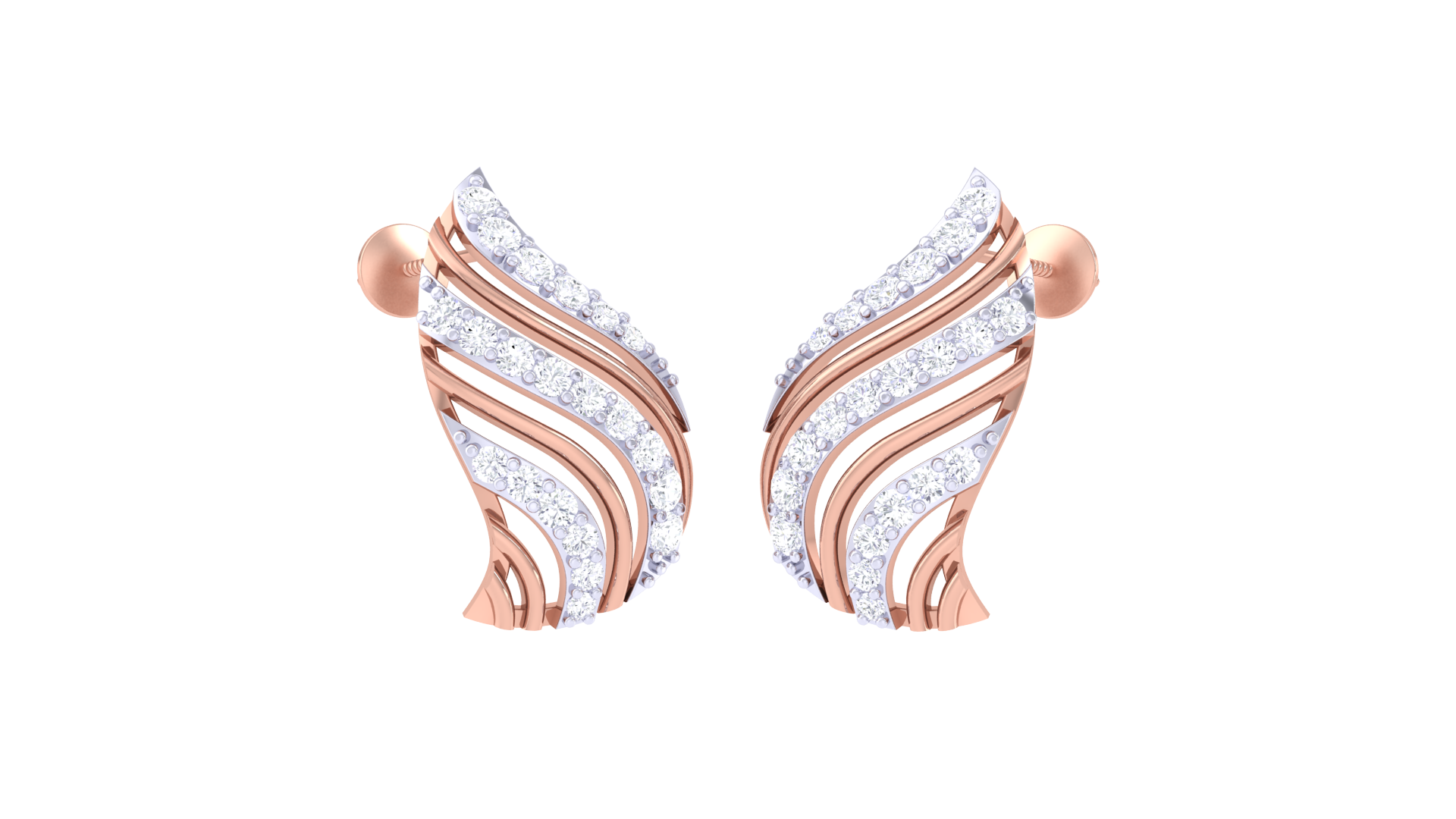 Wave Pattern Butterfly Earrings