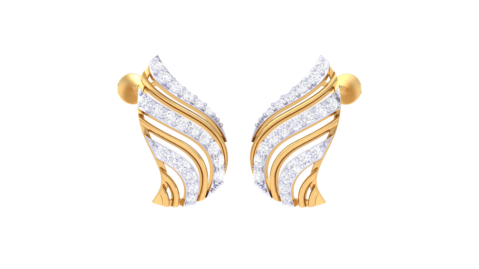 Wave Pattern Butterfly Earrings
