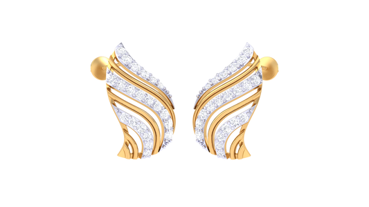 Wave Pattern Butterfly Earrings