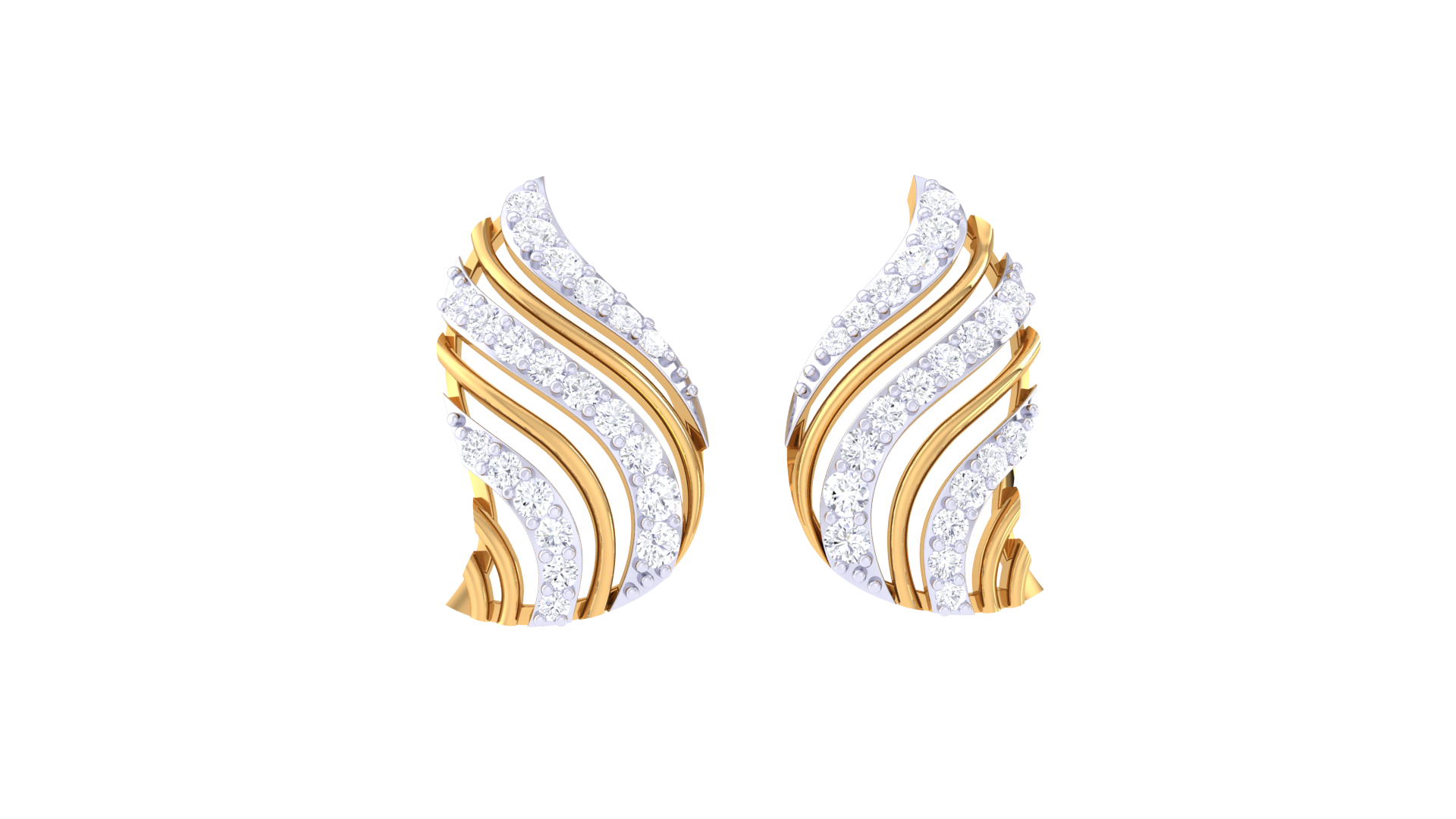Wave Pattern Butterfly Earrings