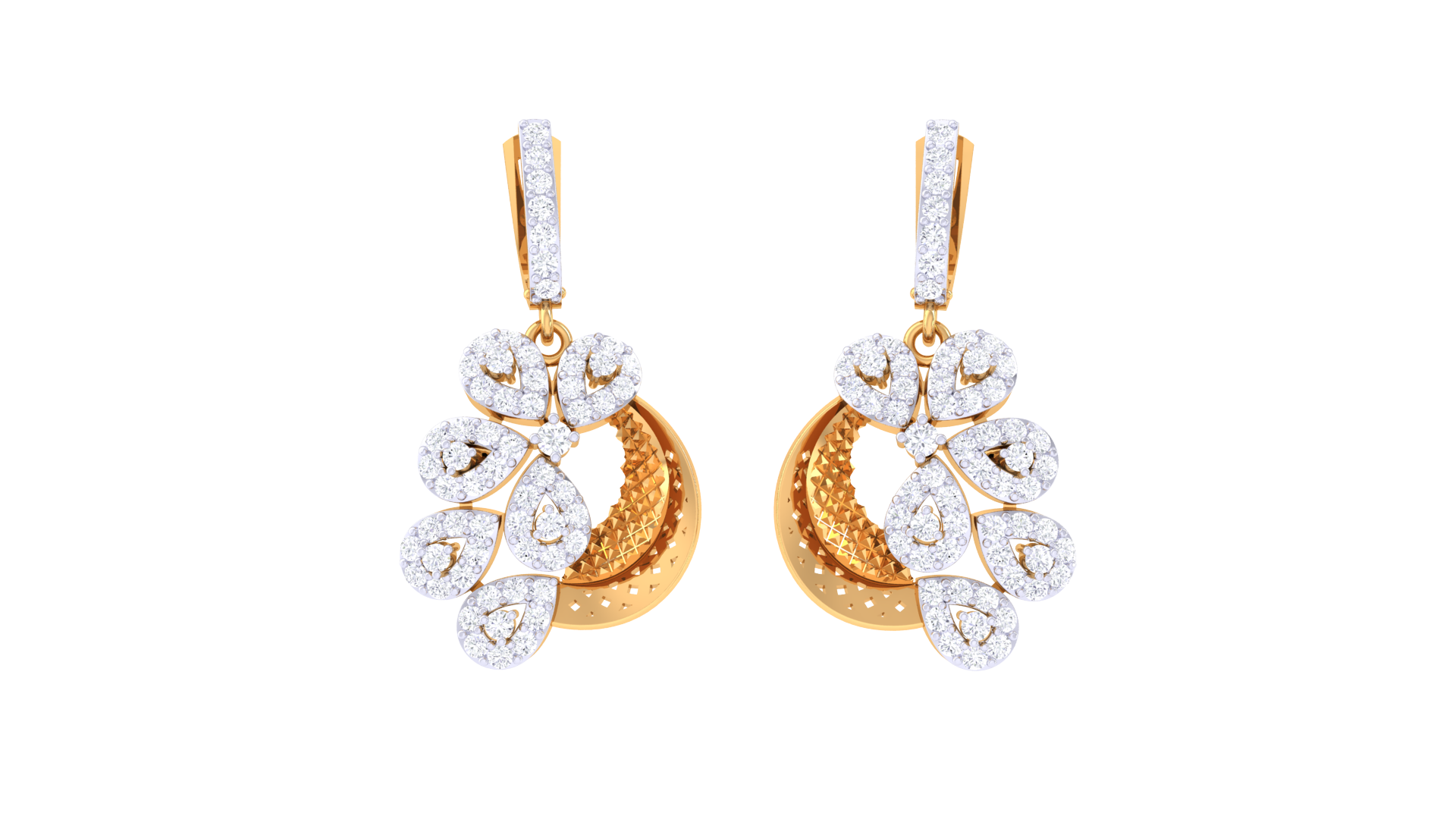Leaflet Shine Statement Earrings