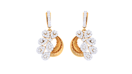 Leaflet Shine Statement Earrings