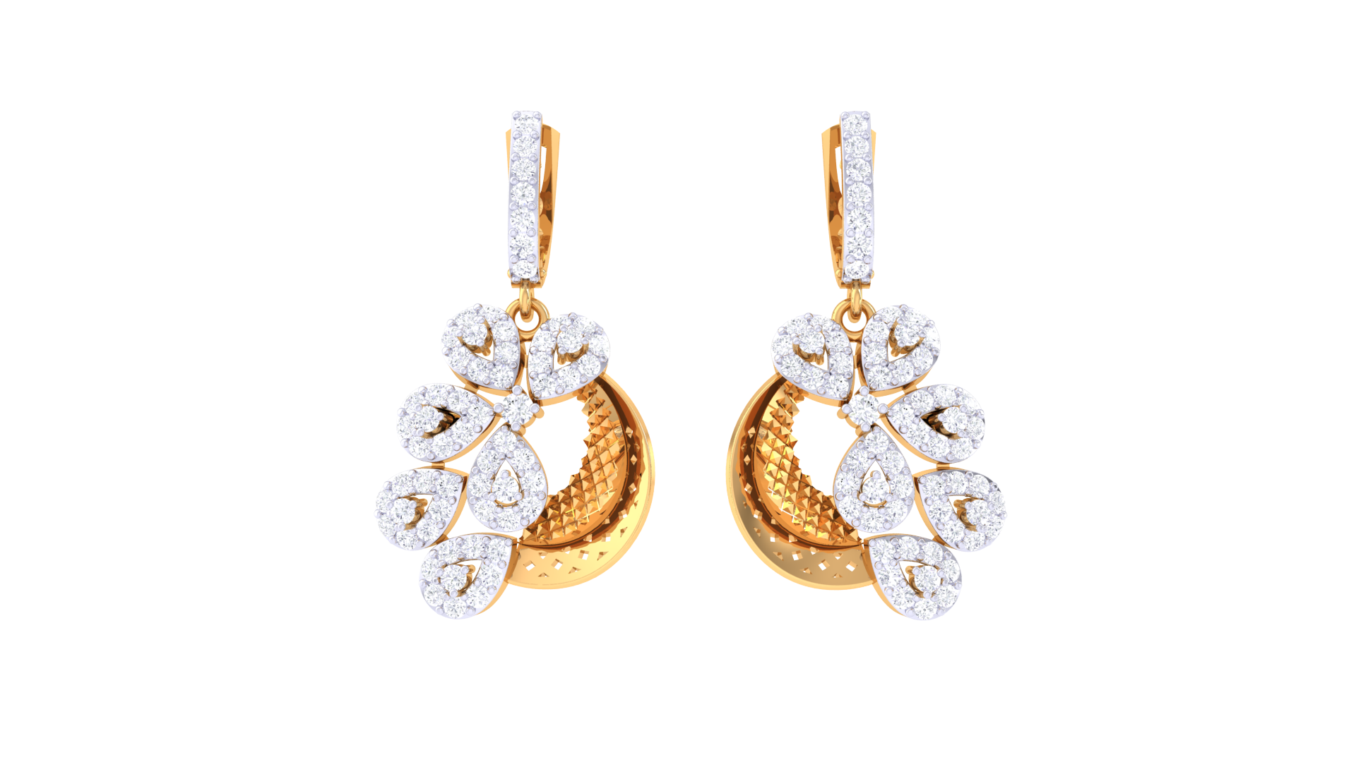 Leaflet Shine Statement Earrings