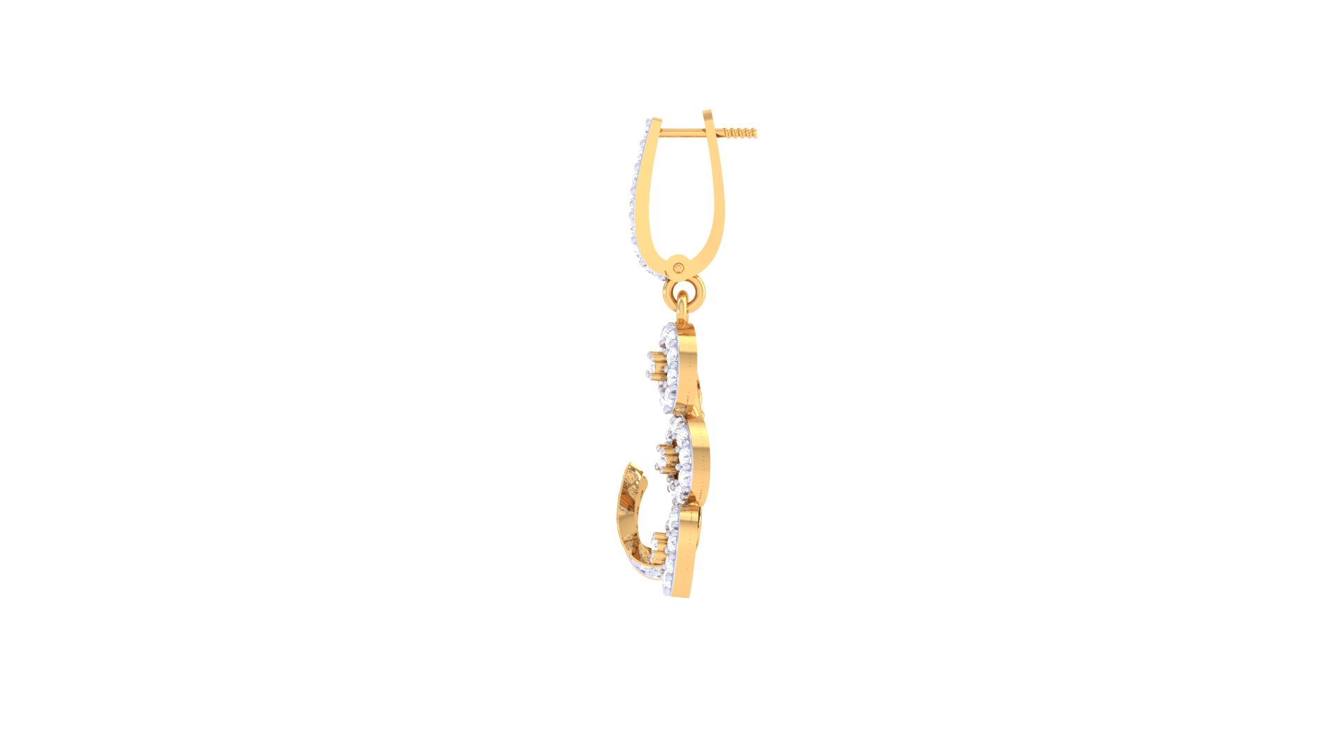 Curved Trio Diamond Drop Earrings