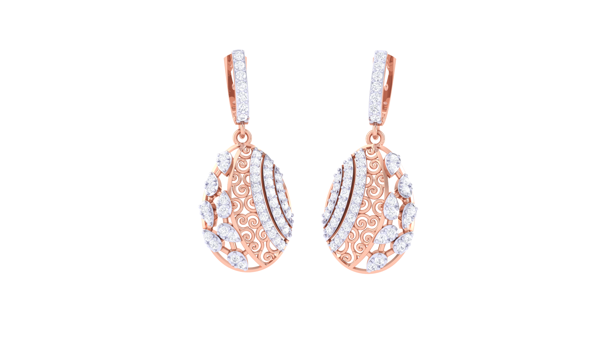 Vine Crest Diamond Teardrops