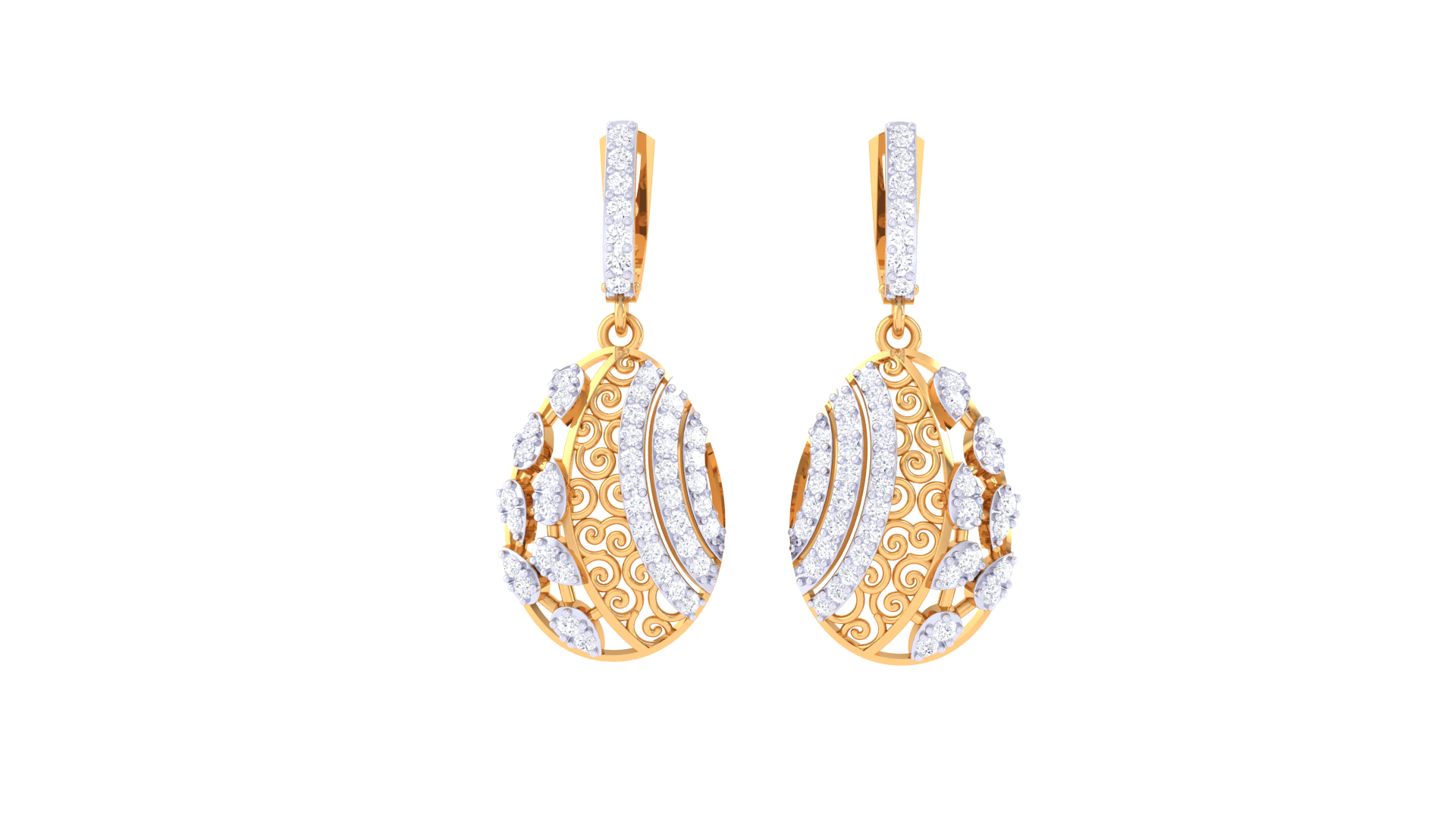 Vine Crest Diamond Teardrops