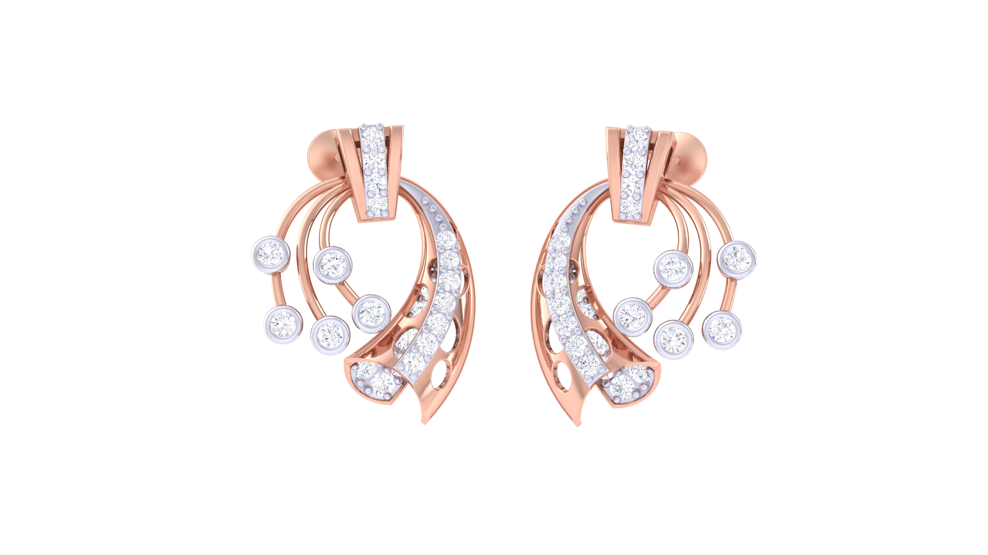 Dynamic Swirl Diamond Earrings