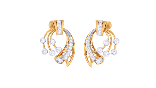 Dynamic Swirl Diamond Earrings