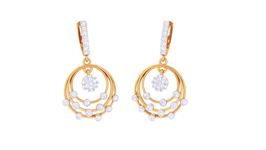 Sparkling Pearl and Diamond Round Earrings