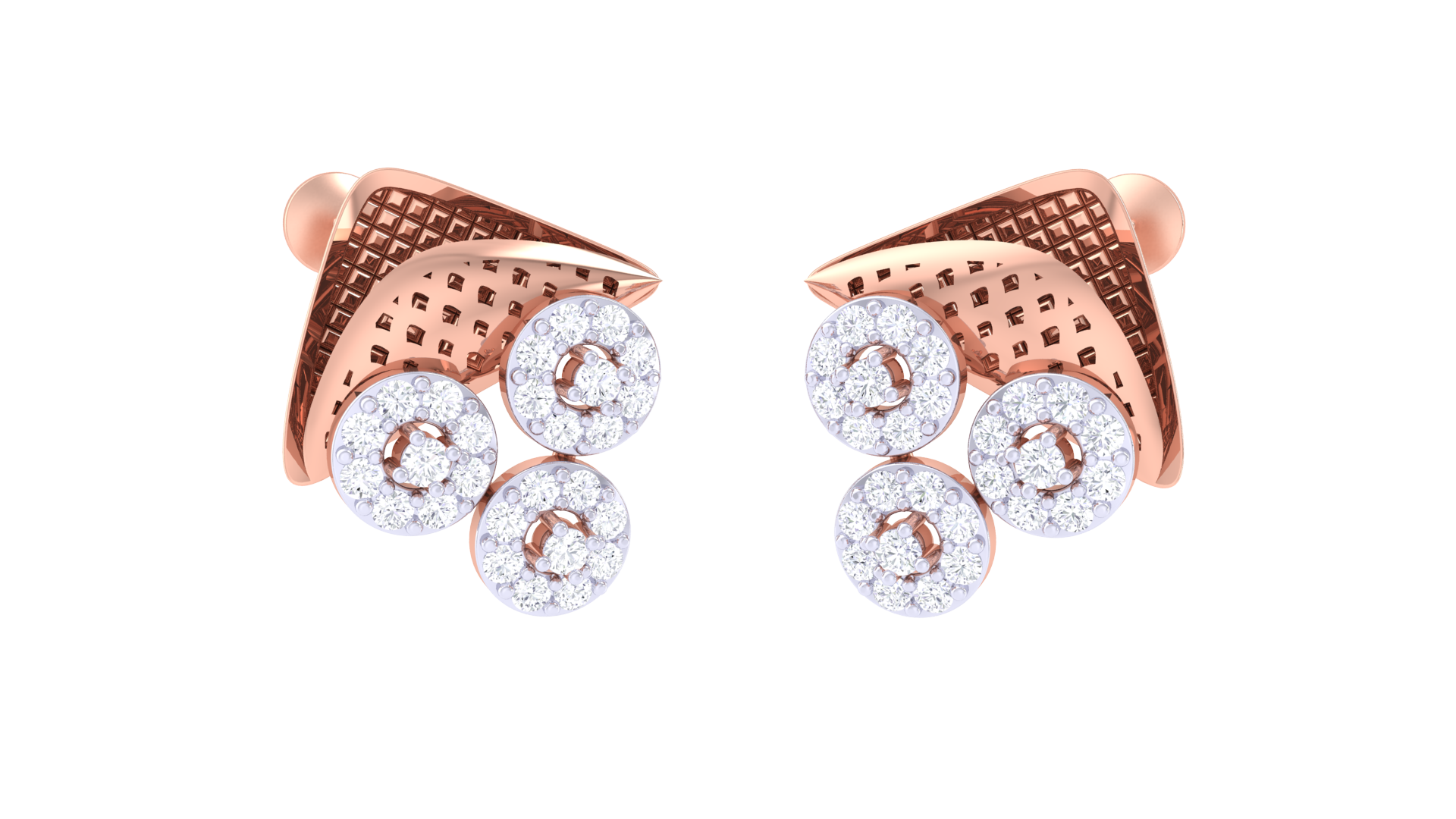 Sparkling Triple Circle Dangle Earrings