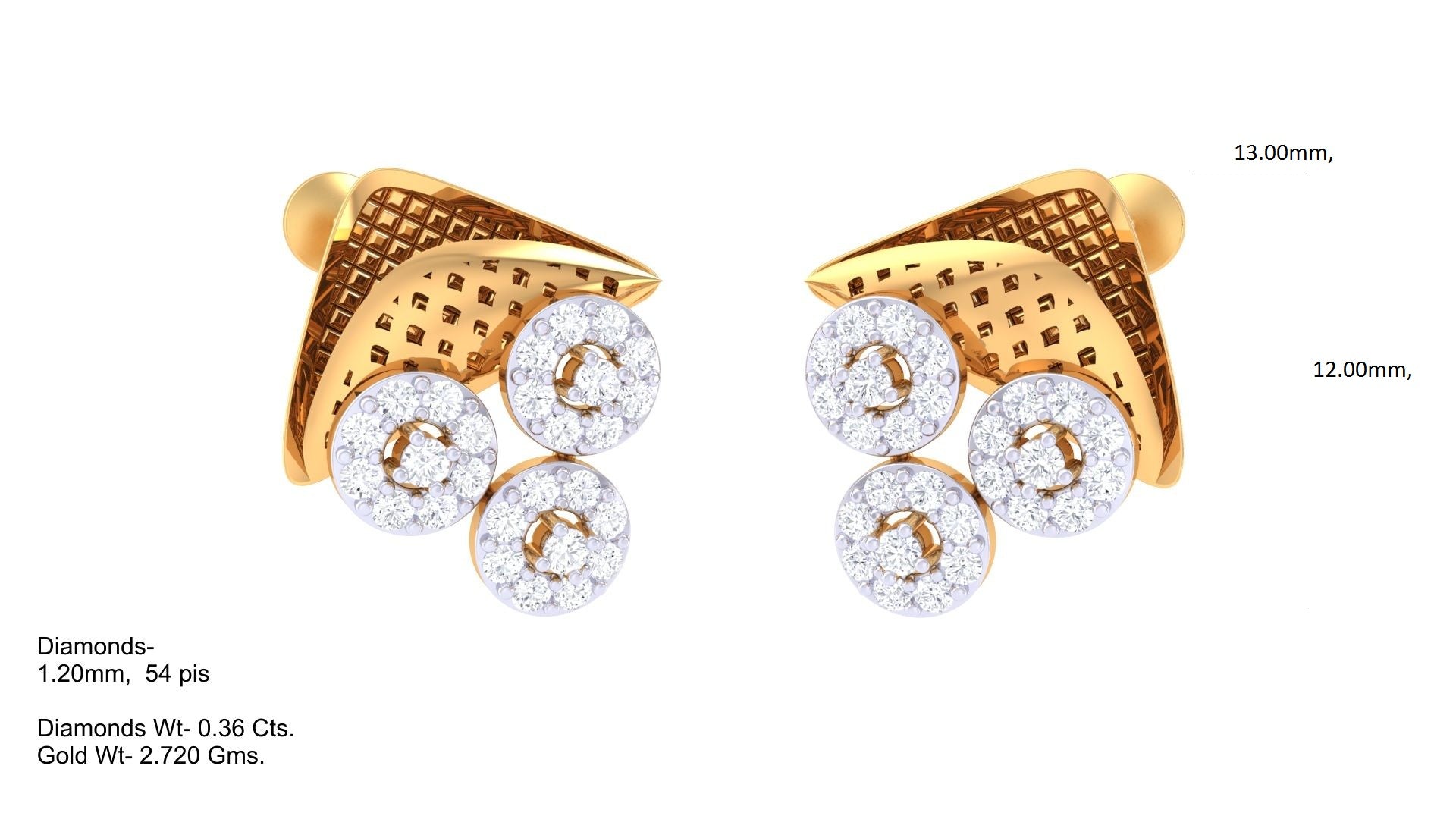 Sparkling Triple Circle Dangle Earrings