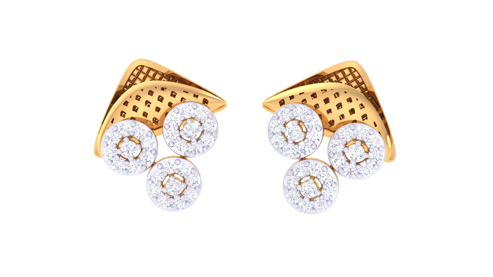 Sparkling Triple Circle Dangle Earrings