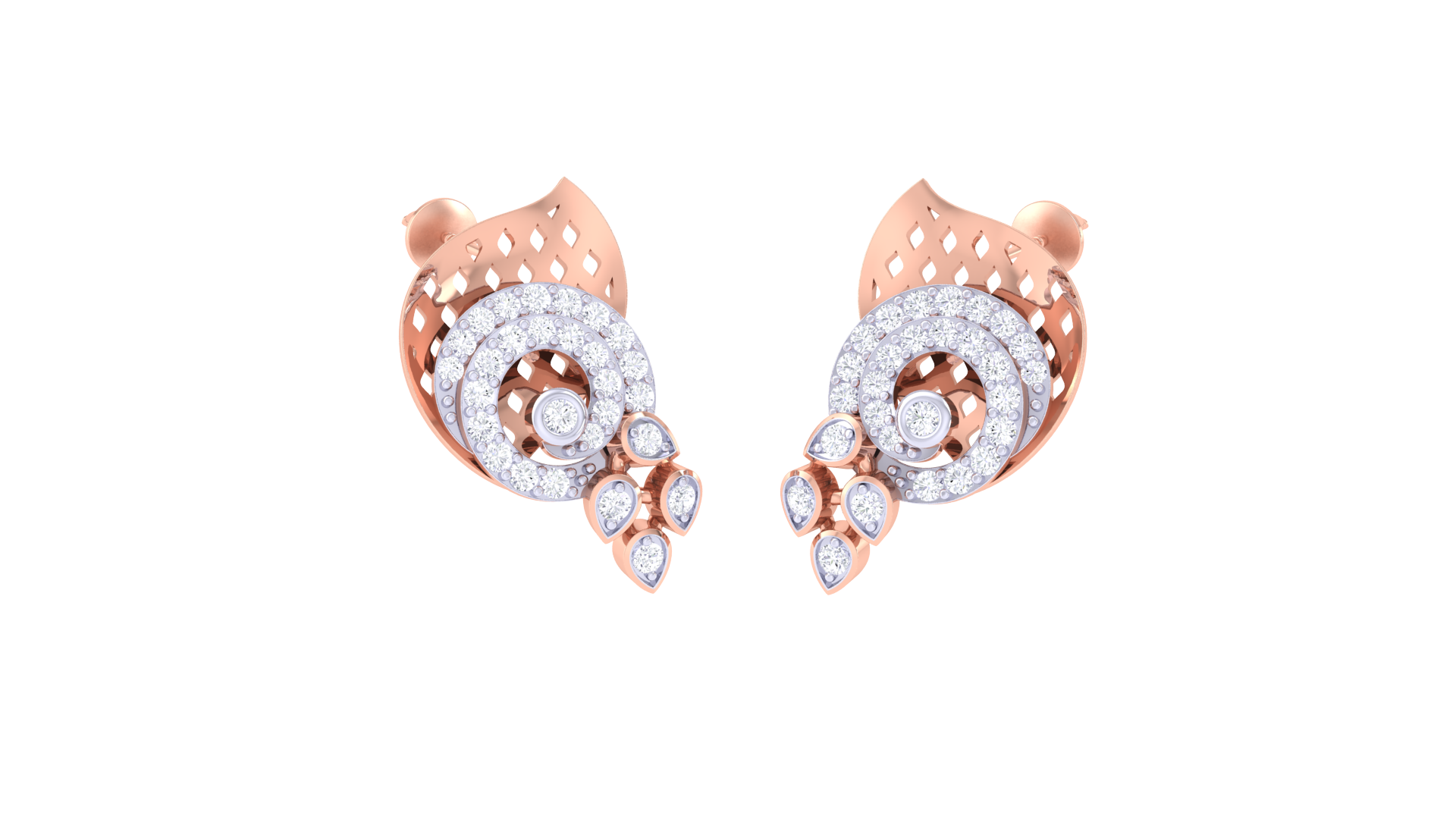 Diamond Cascade Circle Earrings