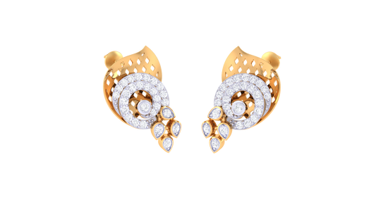 Diamond Cascade Circle Earrings