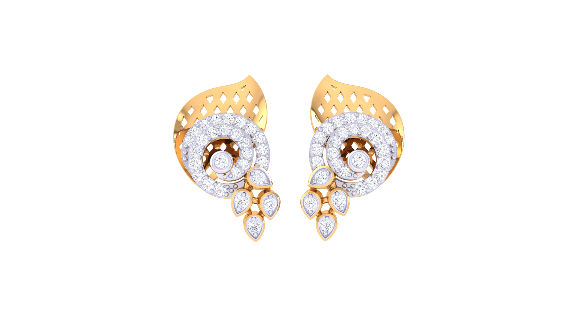 Diamond Cascade Circle Earrings