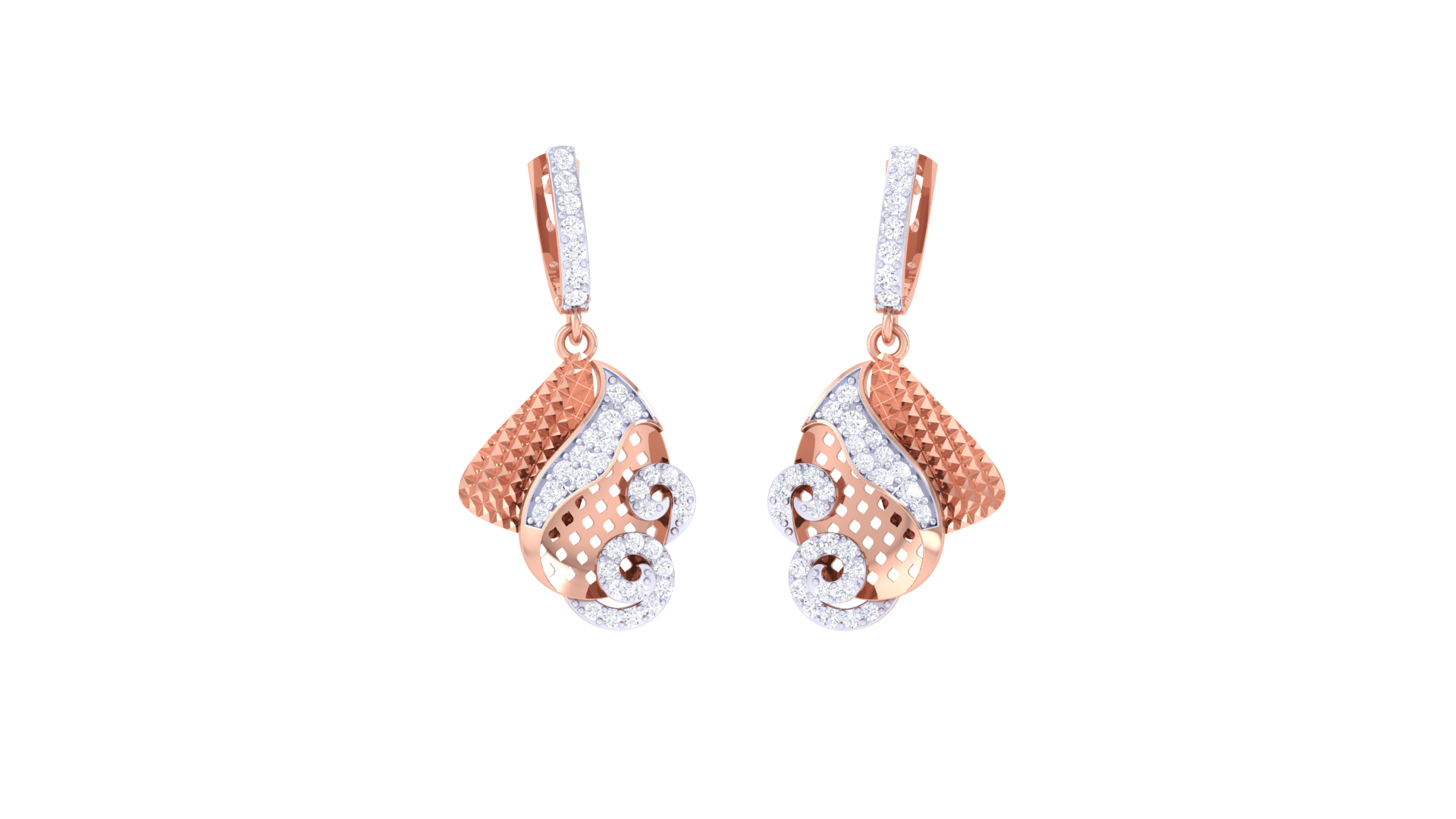 Dual-Tone Teardrop Swirl Earrings