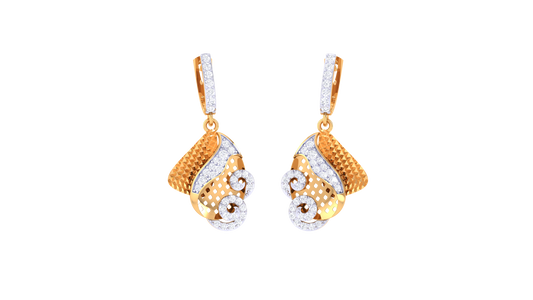 Dual-Tone Teardrop Swirl Earrings