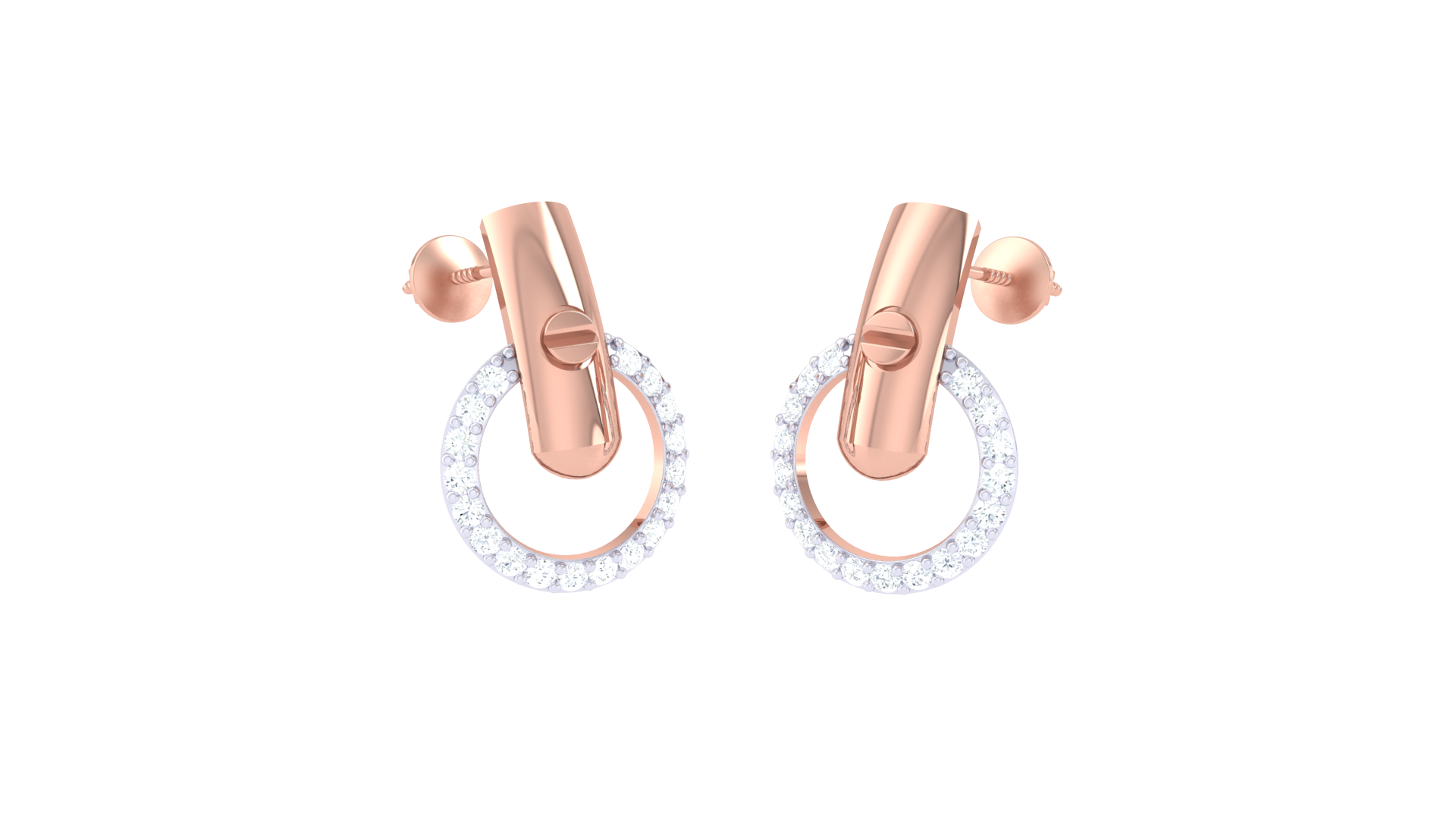 Gold Hoop Sparkle Diamond Earrings