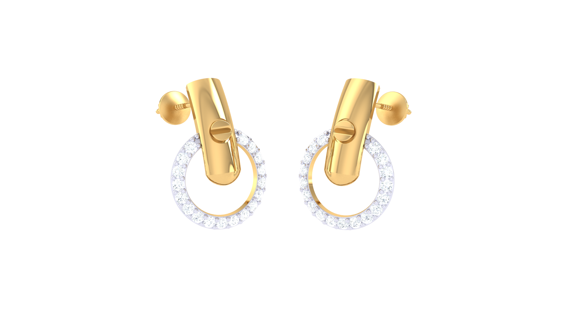 Gold Hoop Sparkle Diamond Earrings