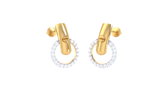 Gold Hoop Sparkle Diamond Earrings